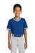 Sport-Tek YST221 Youth Tough Mesh V-Neck Baseball Jersey True Royal Blue Model Front