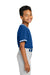Sport-Tek YST221 Youth Tough Mesh V-Neck Baseball Jersey True Royal Blue Model Side
