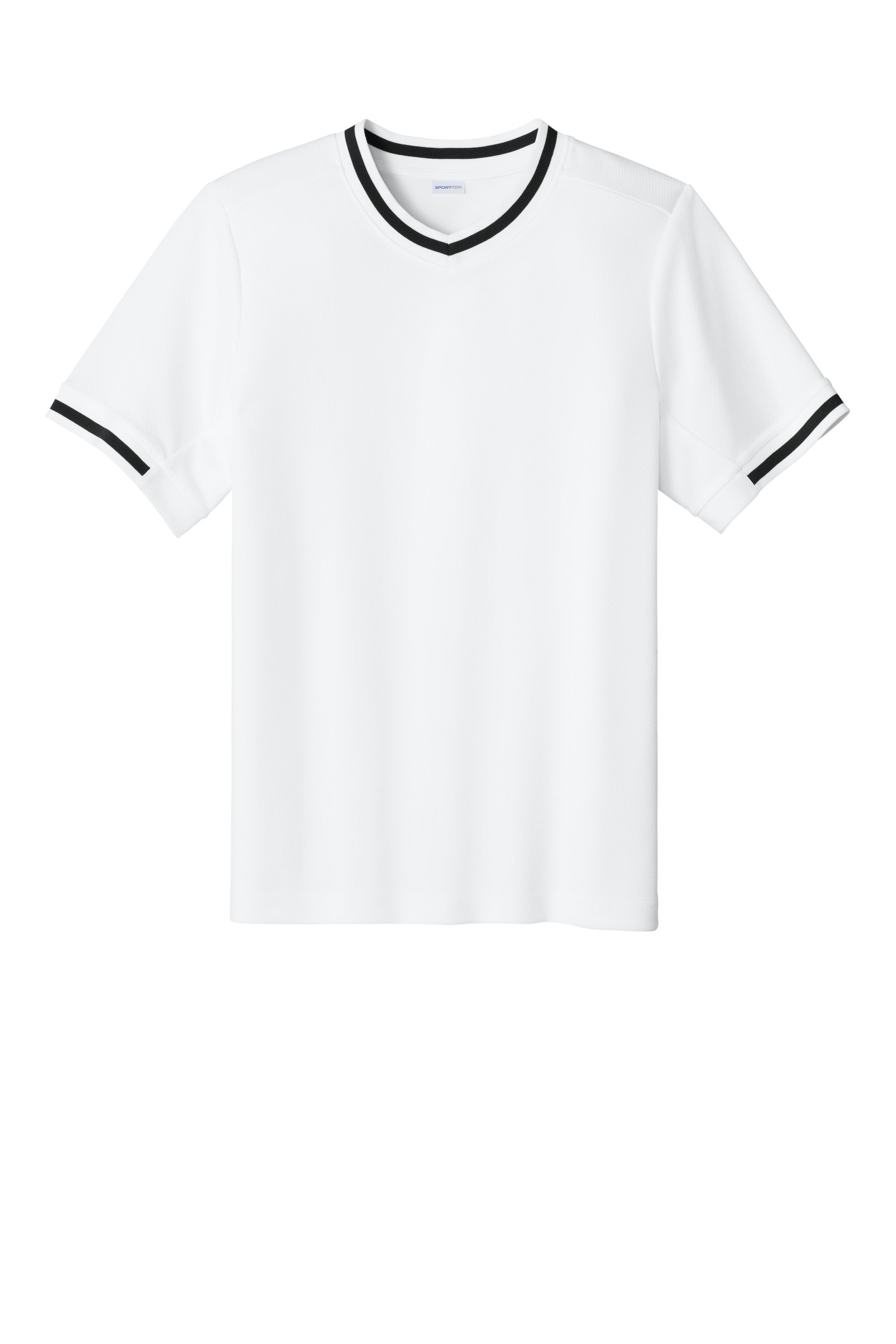 Sport-Tek YST221 Youth Tough Mesh V-Neck Baseball Jersey White Flat Front