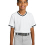 Sport-Tek Youth Tough Mesh V-Neck Baseball Jersey - White - NEW