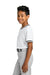 Sport-Tek YST221 Youth Tough Mesh V-Neck Baseball Jersey White Model Side