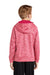 Sport-Tek YST225 Youth Electric Heather Moisture Wicking Fleece Hooded Sweatshirt Hoodie w/ Pouch Pocket Power Pink Electric Model Back