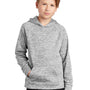 Sport-Tek Youth Electric Heather Moisture Wicking Fleece Hooded Sweatshirt Hoodie w/ Pouch Pocket - Silver Grey Electric