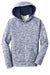 Sport-Tek YST225 Youth Electric Heather Moisture Wicking Fleece Hooded Sweatshirt Hoodie w/ Pouch Pocket True Navy Blue Electric Flat Front