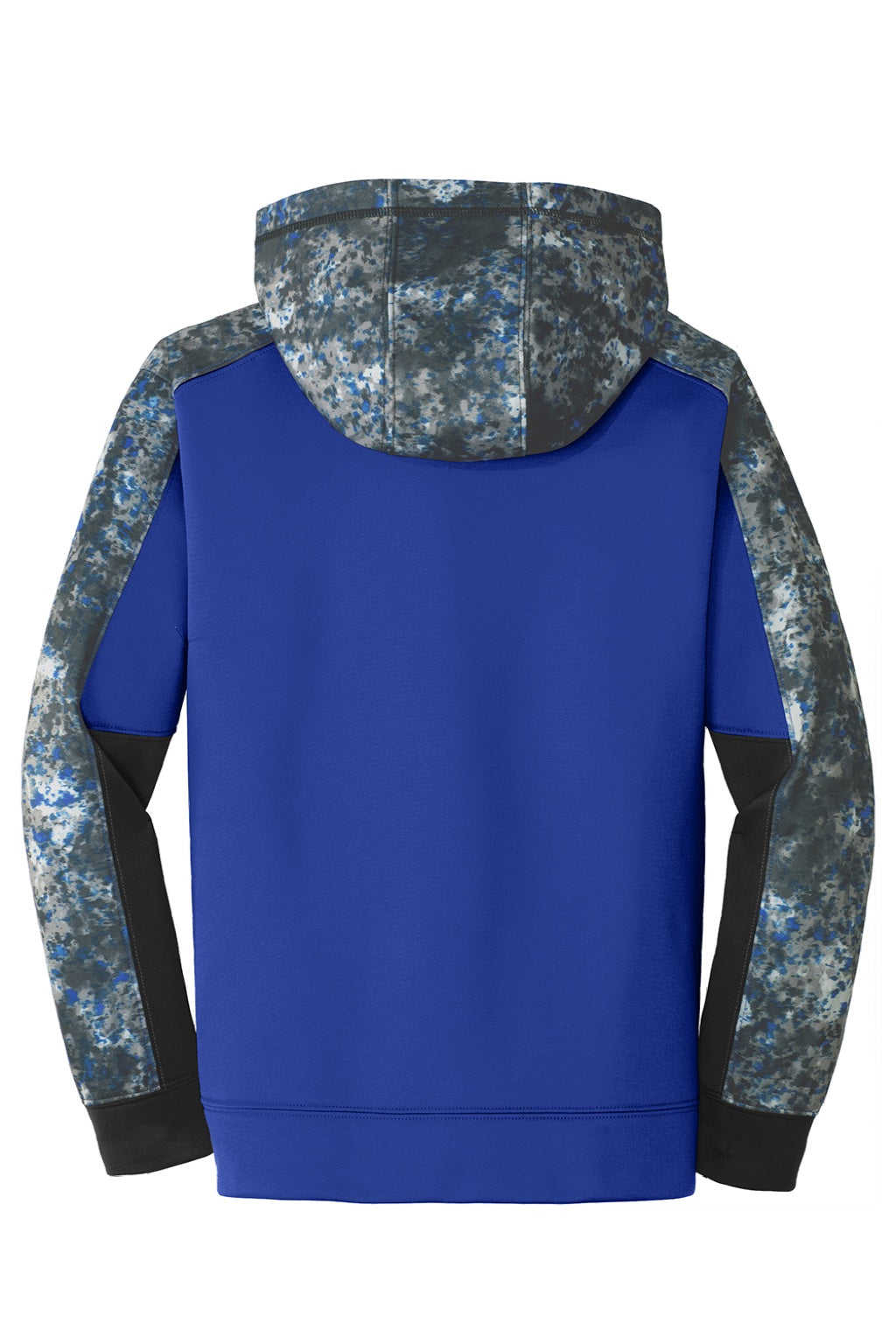 Sport-Tek YST231 Youth Sport-Wick Mineral Freeze Moisture Wicking Fleece Hooded Sweatshirt Hoodie w/ Pouch Pocket True Royal Blue Flat Back