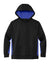 Sport-Tek YST235 Youth Sport-Wick Moisture Wicking Fleece Hooded Sweatshirt Hoodie w/ Pouch Pocket Black/True Royal Blue Flat Front
