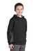 Sport-Tek YST235 Youth Sport-Wick Moisture Wicking Fleece Hooded Sweatshirt Hoodie w/ Pouch Pocket Black/Dark Smoke Grey Model 3q