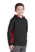 Sport-Tek YST235 Youth Sport-Wick Moisture Wicking Fleece Hooded Sweatshirt Hoodie w/ Pouch Pocket Black/Deep Red Model 3q