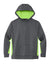 Sport-Tek YST235 Youth Sport-Wick Moisture Wicking Fleece Hooded Sweatshirt Hoodie w/ Pouch Pocket Dark Smoke Grey/Lime Shock Green Flat Front