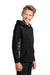 Sport-Tek YST239 Youth Sport-Wick CamoHex Moisture Wicking Fleece Hooded Sweatshirt Hoodie w/ Pouch Pocket Black/Dark Smoke Grey Model 3q