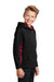 Sport-Tek YST239 Youth Sport-Wick CamoHex Moisture Wicking Fleece Hooded Sweatshirt Hoodie w/ Pouch Pocket Black/Deep Red Model 3q