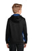 Sport-Tek YST239 Youth Sport-Wick CamoHex Moisture Wicking Fleece Hooded Sweatshirt Hoodie w/ Pouch Pocket Black/True Royal Blue Model Back