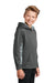 Sport-Tek YST239 Youth Sport-Wick CamoHex Moisture Wicking Fleece Hooded Sweatshirt Hoodie w/ Pouch Pocket Dark Smoke Grey/White Model 3q