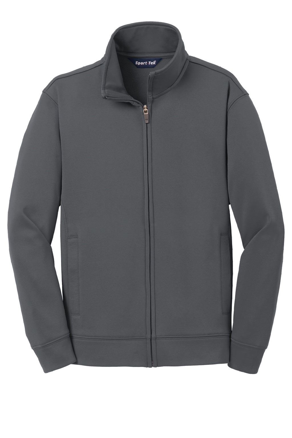 Sport-Tek YST241 Youth Sport-Wick Moisture Wicking Fleece Full Zip Sweatshirt w/ Pockets Dark Smoke Grey Flat Front