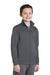 Sport-Tek YST241 Youth Sport-Wick Moisture Wicking Fleece Full Zip Sweatshirt w/ Pockets Dark Smoke Grey Model 3q