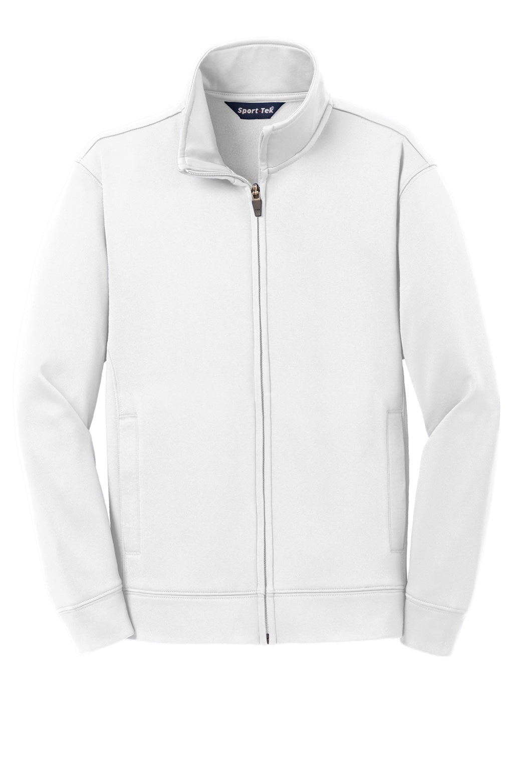 Sport-Tek YST241 Youth Sport-Wick Moisture Wicking Fleece Full Zip Sweatshirt w/ Pockets White Flat Front