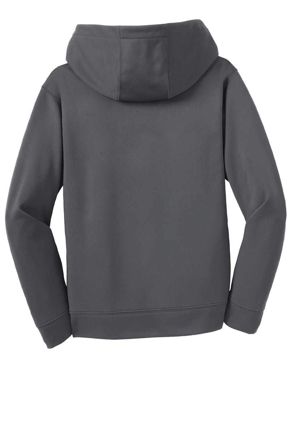 Sport-Tek YST244 Youth Sport-Wick Moisture Wicking Fleece Hooded Sweatshirt Hoodie w/ Pouch Pocket Dark Smoke Grey Flat Back