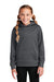 Sport-Tek YST244 Youth Sport-Wick Moisture Wicking Fleece Hooded Sweatshirt Hoodie w/ Pouch Pocket Dark Smoke Grey Model Front