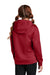 Sport-Tek YST244 Youth Sport-Wick Moisture Wicking Fleece Hooded Sweatshirt Hoodie w/ Pouch Pocket Deep Red Model Back