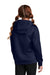 Sport-Tek YST244 Youth Sport-Wick Moisture Wicking Fleece Hooded Sweatshirt Hoodie w/ Pouch Pocket Navy Blue Model Back