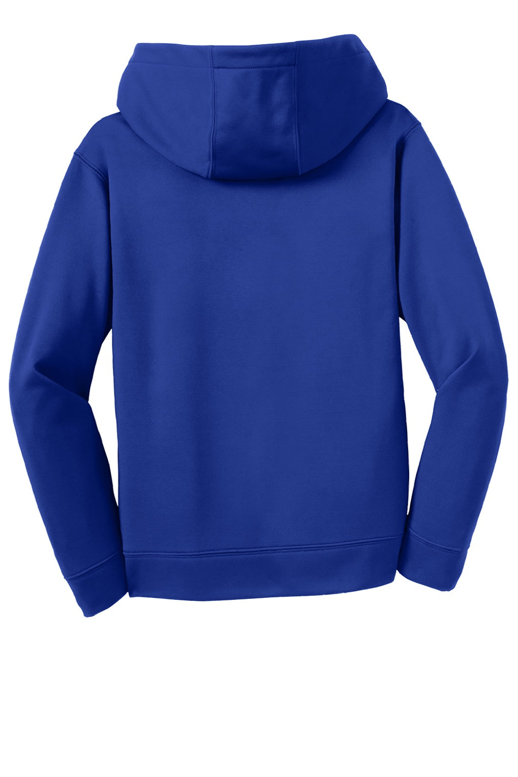 Sport-Tek YST244 Youth Sport-Wick Moisture Wicking Fleece Hooded Sweatshirt Hoodie w/ Pouch Pocket True Royal Blue Flat Back