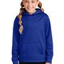Sport-Tek Youth Sport-Wick Moisture Wicking Fleece Hooded Sweatshirt Hoodie w/ Pouch Pocket - True Royal Blue