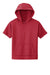 Sport-Tek YST251 Youth Fleece Moisture Wicking Short Sleeve Hooded Sweatshirt Hoodie w/ Pouch Pocket Deep Red Flat Front