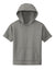 Sport-Tek YST251 Youth Fleece Moisture Wicking Short Sleeve Hooded Sweatshirt Hoodie w/ Pouch Pocket Dark Smoke Grey Flat Front