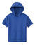 Sport-Tek YST251 Youth Fleece Moisture Wicking Short Sleeve Hooded Sweatshirt Hoodie w/ Pouch Pocket True Royal Blue Flat Front