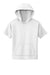 Sport-Tek YST251 Youth Fleece Moisture Wicking Short Sleeve Hooded Sweatshirt Hoodie w/ Pouch Pocket White Flat Front