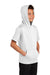 Sport-Tek YST251 Youth Fleece Moisture Wicking Short Sleeve Hooded Sweatshirt Hoodie w/ Pouch Pocket White Model 3q