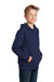 Sport-Tek YST254 Youth Shrink Resistant Fleece Hooded Sweatshirt Hoodie w/ Pouch Pocket True Navy Blue Model 3q