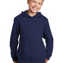 Sport-Tek Youth Shrink Resistant Fleece Hooded Sweatshirt Hoodie w/ Pouch Pocket - True Navy Blue