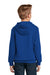 Sport-Tek YST254 Youth Shrink Resistant Fleece Hooded Sweatshirt Hoodie w/ Pouch Pocket True Royal Blue Model Back