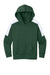 Sport-Tek YST255 Youth Sport-Wick Moisture Wicking United Fleece Hooded Sweatshirt Hoodie w/ Pouch Pocket Forest Green/White Flat Front