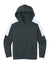 Sport-Tek YST255 Youth Sport-Wick Moisture Wicking United Fleece Hooded Sweatshirt Hoodie w/ Pouch Pocket Iron Grey/White Flat Front