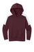 Sport-Tek YST255 Youth Sport-Wick Moisture Wicking United Fleece Hooded Sweatshirt Hoodie w/ Pouch Pocket Maroon/White Flat Front