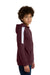 Sport-Tek YST255 Youth Sport-Wick Moisture Wicking United Fleece Hooded Sweatshirt Hoodie w/ Pouch Pocket Maroon/White Model Side