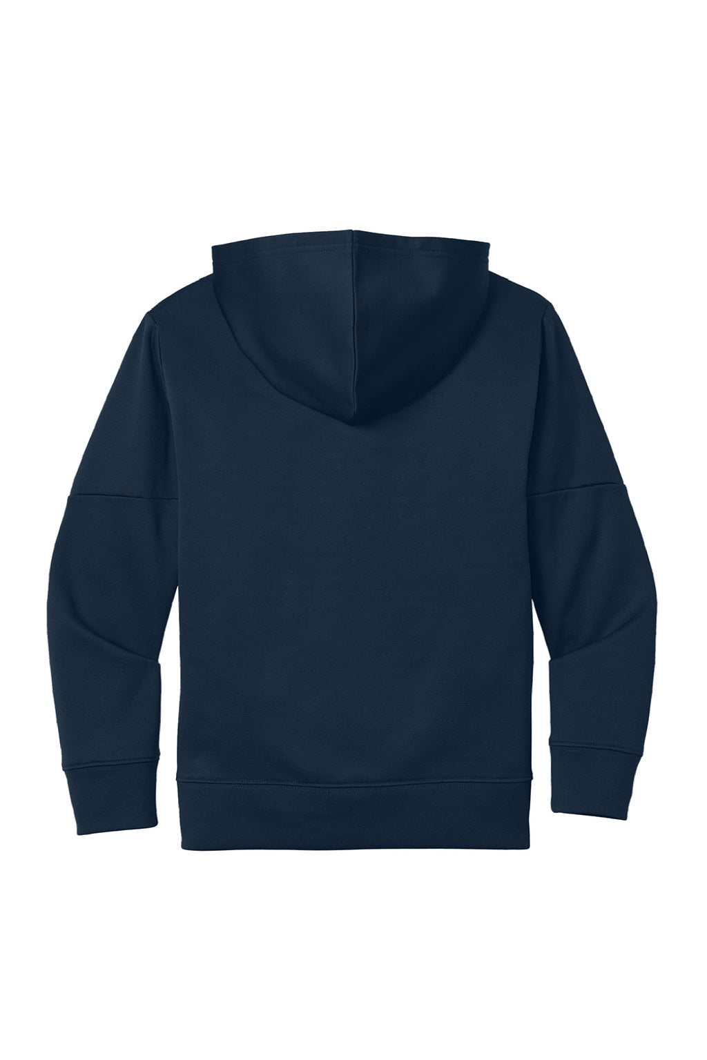 Sport-Tek YST255 Youth Sport-Wick Moisture Wicking United Fleece Hooded Sweatshirt Hoodie w/ Pouch Pocket Navy Blue/White Flat Back