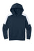 Sport-Tek YST255 Youth Sport-Wick Moisture Wicking United Fleece Hooded Sweatshirt Hoodie w/ Pouch Pocket Navy Blue/White Flat Front