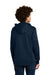 Sport-Tek YST255 Youth Sport-Wick Moisture Wicking United Fleece Hooded Sweatshirt Hoodie w/ Pouch Pocket Navy Blue/White Model Back