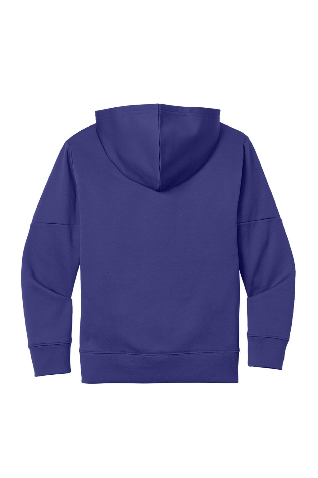 Sport-Tek YST255 Youth Sport-Wick Moisture Wicking United Fleece Hooded Sweatshirt Hoodie w/ Pouch Pocket Purple/White Flat Back