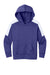 Sport-Tek YST255 Youth Sport-Wick Moisture Wicking United Fleece Hooded Sweatshirt Hoodie w/ Pouch Pocket Purple/White Flat Front