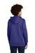 Sport-Tek YST255 Youth Sport-Wick Moisture Wicking United Fleece Hooded Sweatshirt Hoodie w/ Pouch Pocket Purple/White Model Back