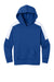 Sport-Tek YST255 Youth Sport-Wick Moisture Wicking United Fleece Hooded Sweatshirt Hoodie w/ Pouch Pocket True Royal Blue/White Flat Front