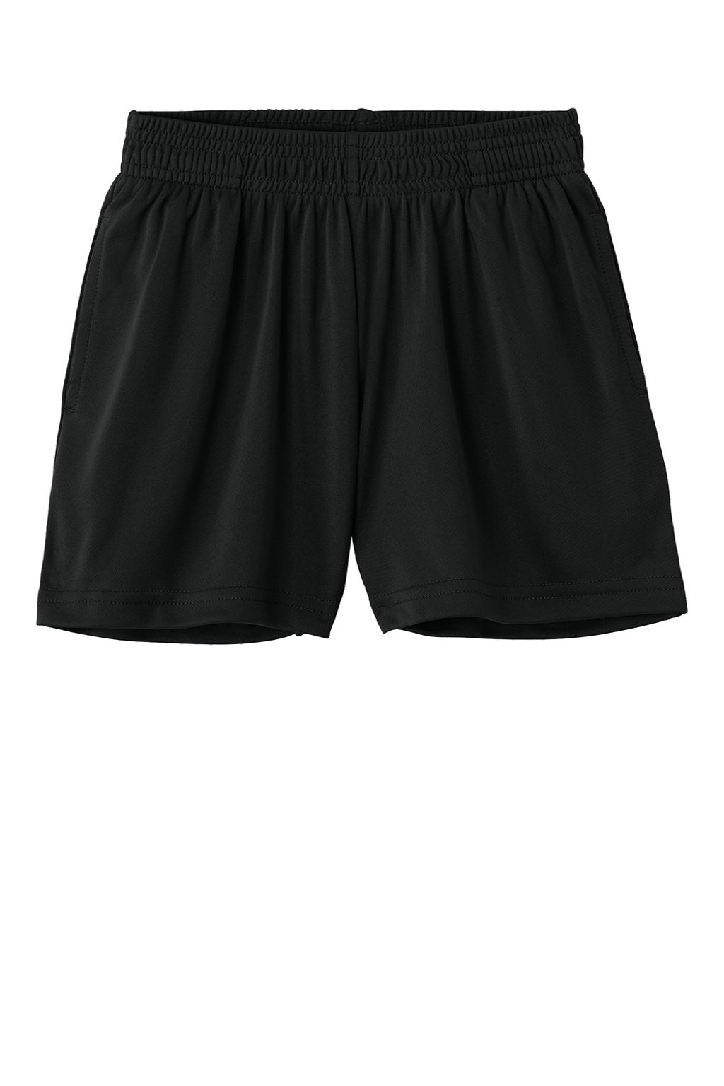 Sport-Tek YST349P Youth PosiCharge Competitor Shorts w/ Pockets Black Flat Front
