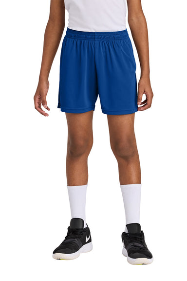 Sport-Tek YST349P Youth PosiCharge Competitor Shorts w/ Pockets True Royal Blue Model Front