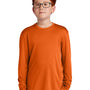 Sport-Tek Youth Competitor Moisture Wicking Long Sleeve Crewneck T-Shirt - Deep Orange - Closeout