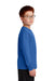 Sport-Tek YST350LS Youth Competitor Moisture Wicking Long Sleeve Crewneck T-Shirt Royal Blue Model Side