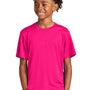Sport-Tek Youth Competitor Moisture Wicking Short Sleeve Crewneck T-Shirt - Raspberry Pink - Closeout